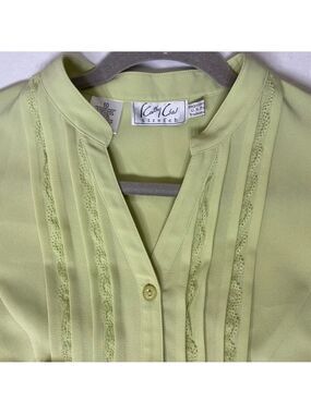 Kathy Che Pale Green Short Sleeve Blouse 10